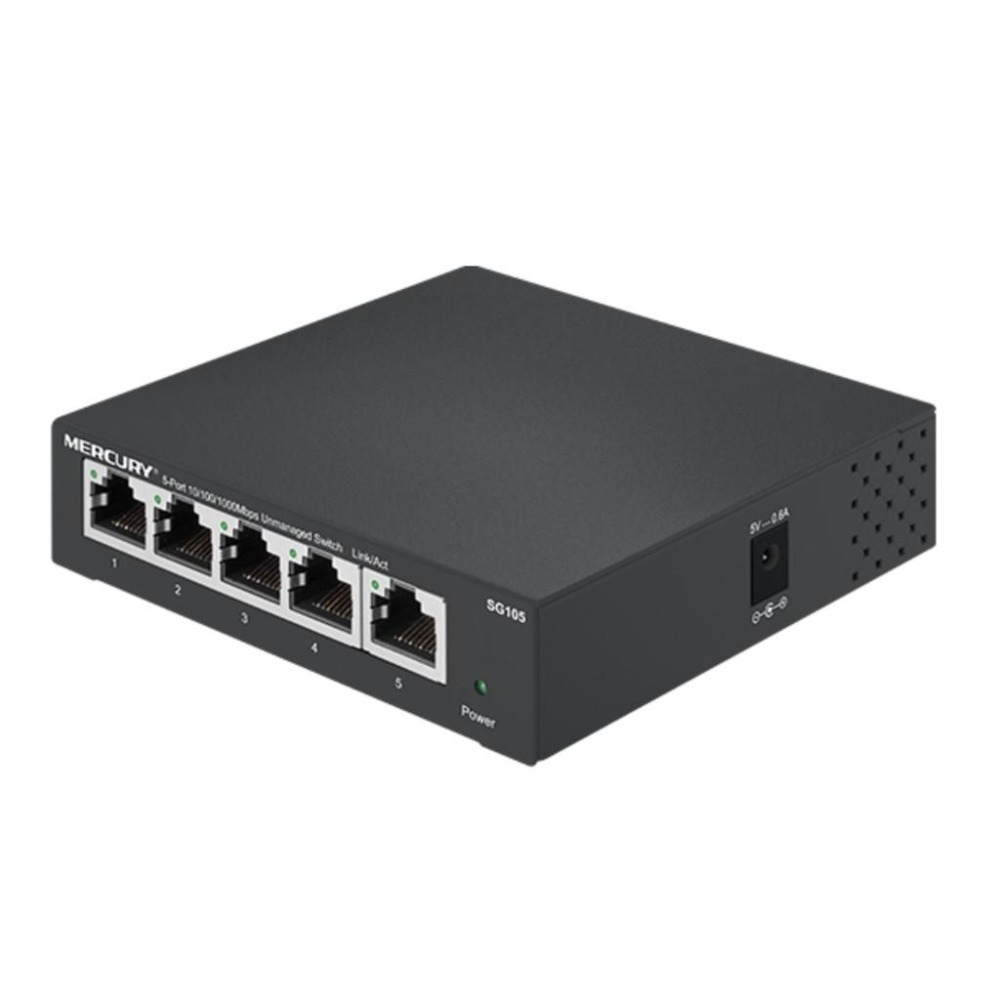 【阿婆K鵝】水星 鋼殼 SG105PRO 5埠 5口 交換器  1000M Giga Switch HUB 集線器-細節圖4
