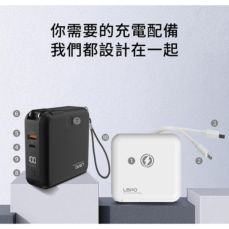 【LAPO】 新款 二代 WT-03CM 多功能 無線充行動電源 行動電源 Lightning MOZTECH-細節圖4
