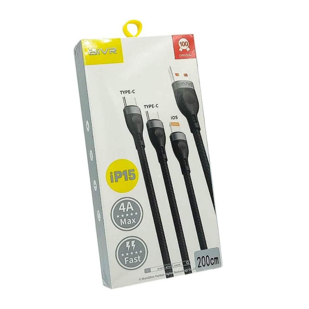 【手機配件】 aiVR 高速 三合一 充電線 Lightning Type-C 快充線 1公尺 2公尺 K372-細節圖3