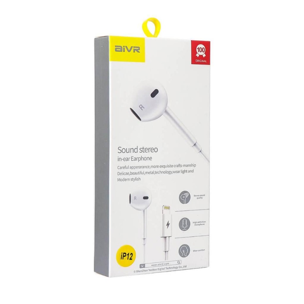 【手機配件】 aiVR Lightning 耳機 1.2公尺 iPhone iOS 入耳式 白色 H106iw-細節圖2