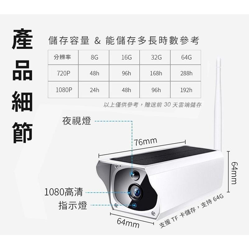 【阿婆K鵝】免充電 太陽能 攝影機 高解析度 HD 戶外 防水防塵 手機監控 電池型 語音通話 夜視 紅外線 監視器-細節圖8
