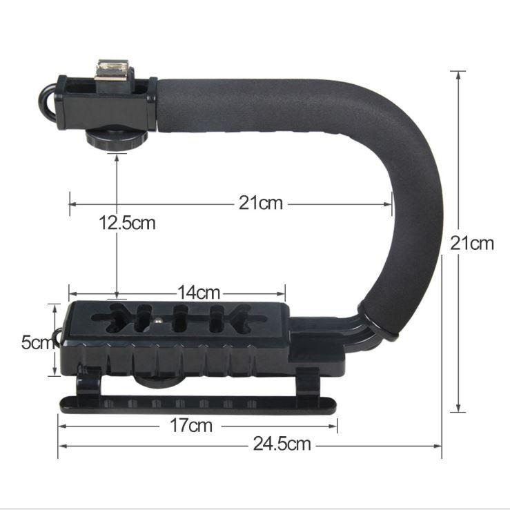 【阿婆K鵝】拒絕手抖 U型 專業錄影 手持穩定器 拍照 相機 攝影 DV手提 C型支架 可接手機 閃光燈 三腳架-細節圖7