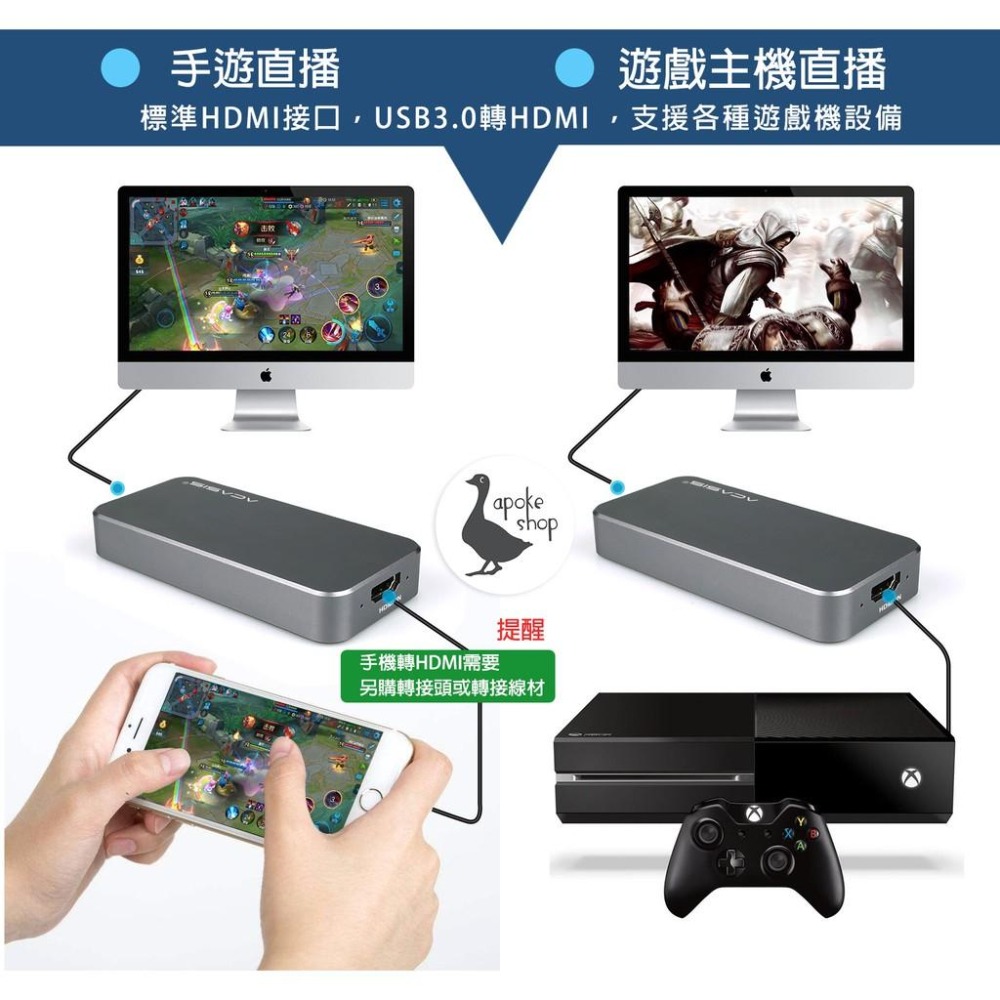 【阿婆K鵝】ACASIS USB3.0 1080P 鋁合金 擷取卡 HDMI 擷取盒 直播盒 圓剛 LGP2 GC510-細節圖8