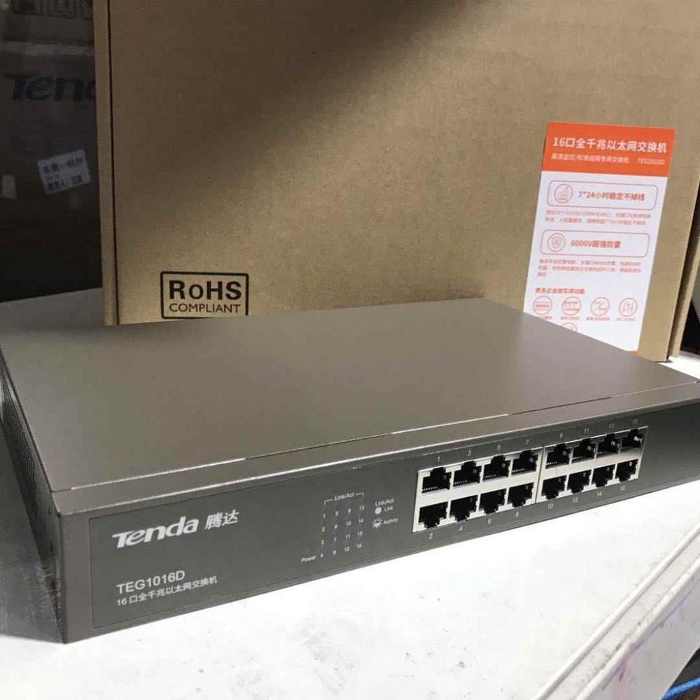 【阿婆K鵝】新款 騰達 Tenda TEG1024D 16口 24口 企業交換器 Switch HUB 交換機-細節圖2