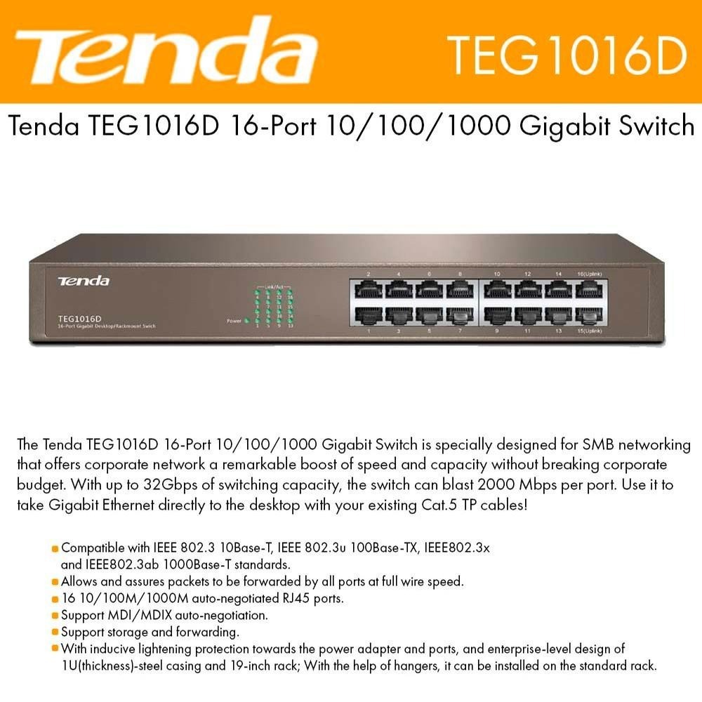【阿婆K鵝】新款 騰達 Tenda TEG1024D 16口 24口 企業交換器 Switch HUB 交換機-細節圖4