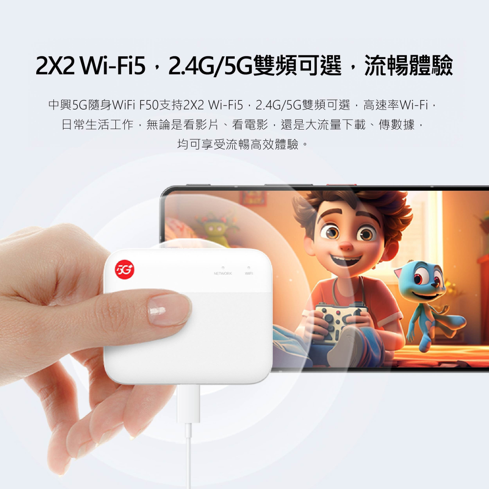 【5G分享器 】ZTE F50 USB 外接電腦 隨身WiFi 5G 4G 行動網卡 sim卡路由器 中興-細節圖7