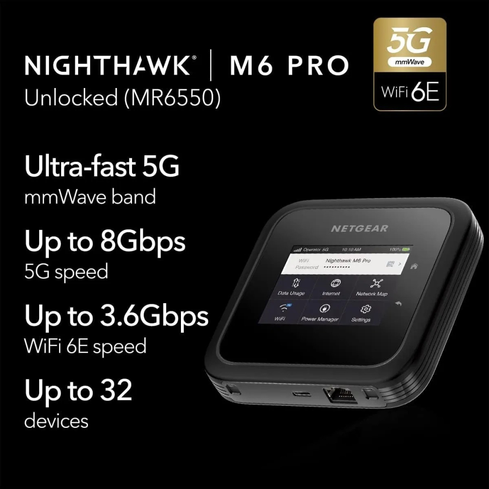 【Netgear】M6 Pro 美版5G行動網卡 8Gb高速 支援WiFi 6E 分享器 MR6500-細節圖4