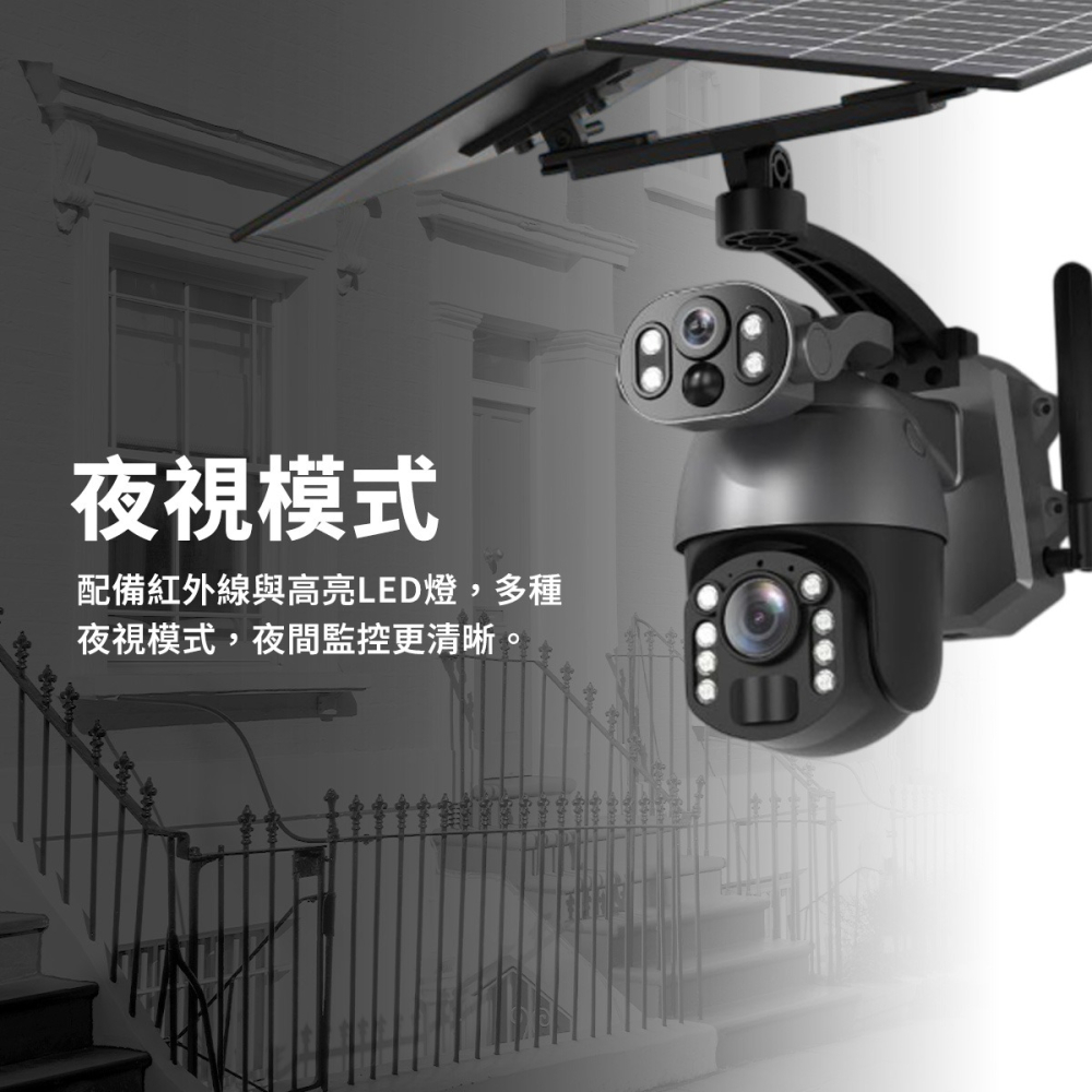 【監視器】高雄 Q5Max+ 太陽能監視器 50倍光學變焦 雙鏡頭 免充電 高解析 戶外 防水 防塵 手機監控 台灣全-細節圖4
