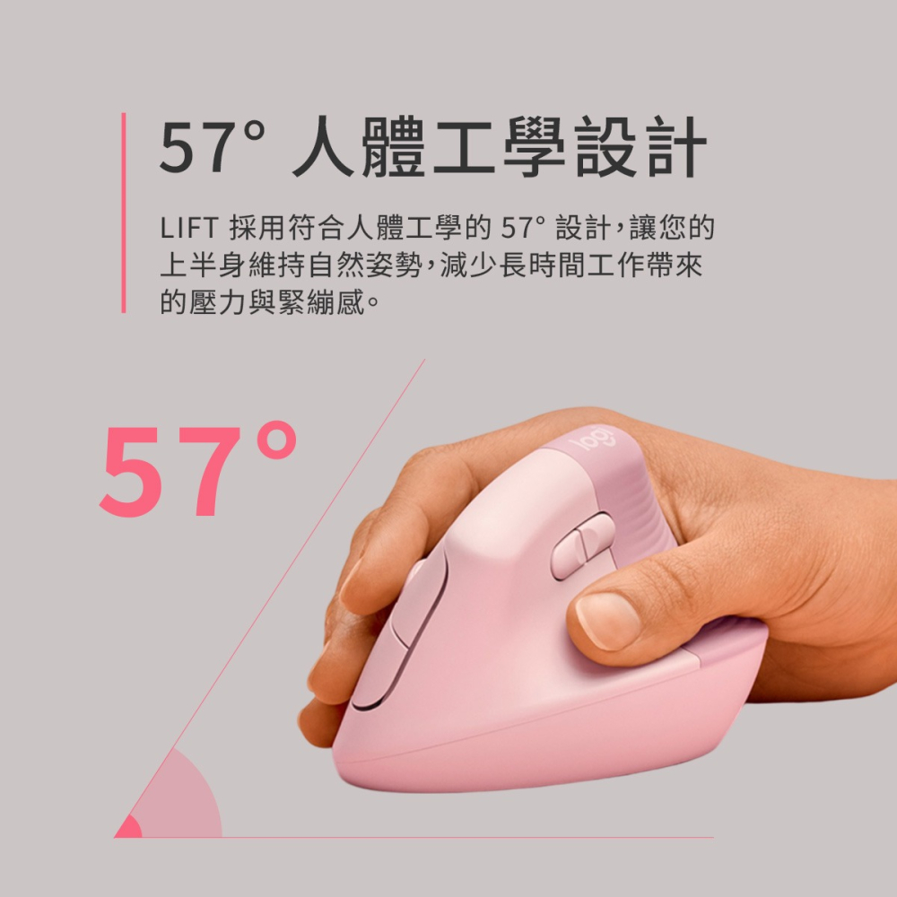 【羅技 Logitech】LIFT 人體工學垂直滑鼠 人體工學滑鼠 垂直滑鼠 直握式滑鼠-細節圖4
