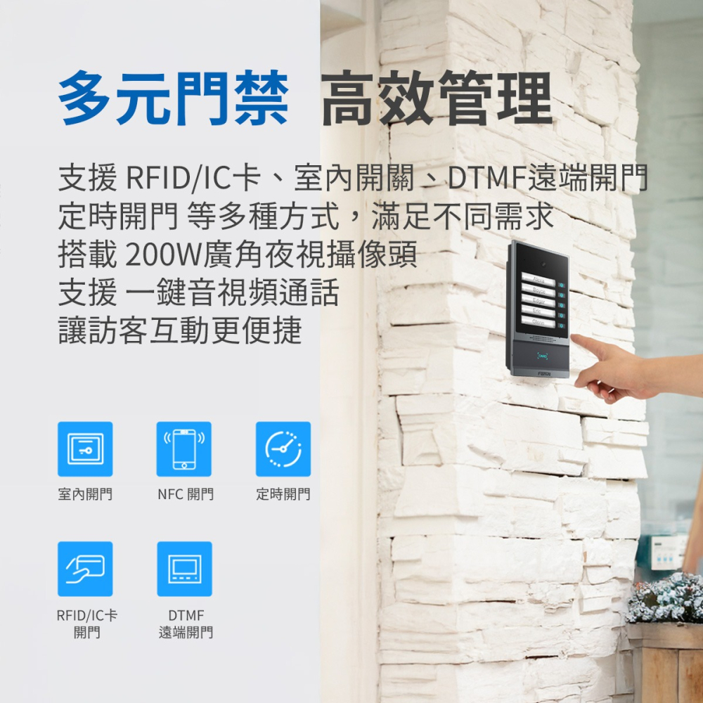 【Fanvil】i63 智慧門禁對講門鈴 無線電鈴 看護鈴 求救鈴 服務鈴 WiFi 門禁系統 對講機-細節圖4