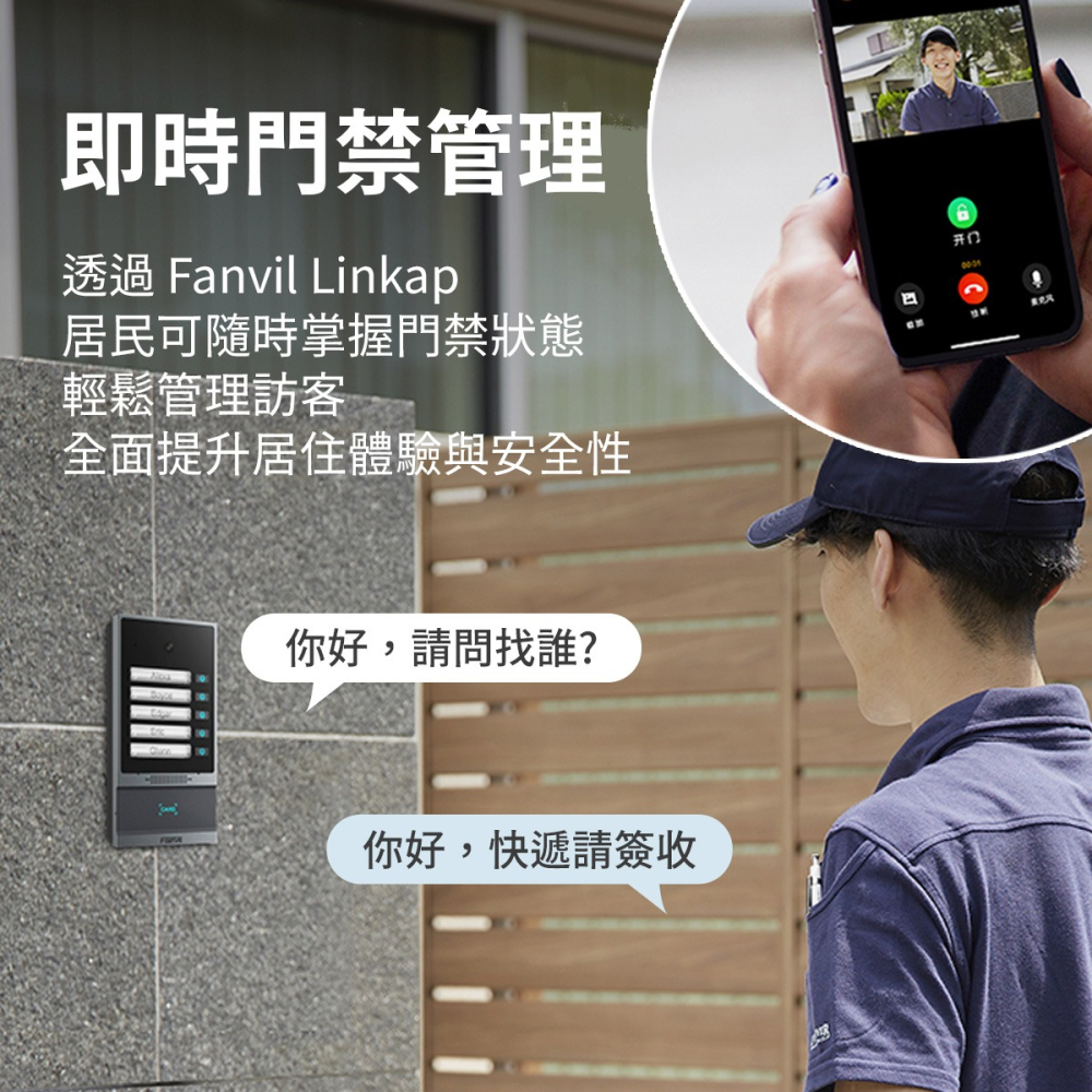 【Fanvil】i63 智慧門禁對講門鈴 無線電鈴 看護鈴 求救鈴 服務鈴 WiFi 門禁系統 對講機-細節圖7