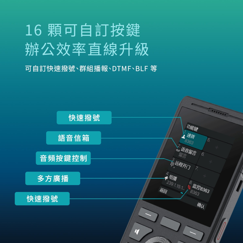 【Fanvil】 W610W 便攜式 Wi-Fi 話機 網路電話 IP Phone Wi-Fi Phone VO-細節圖4