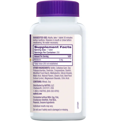 Natrol 退黑激素5mg 250顆速溶錠，效期 2028/02-細節圖3