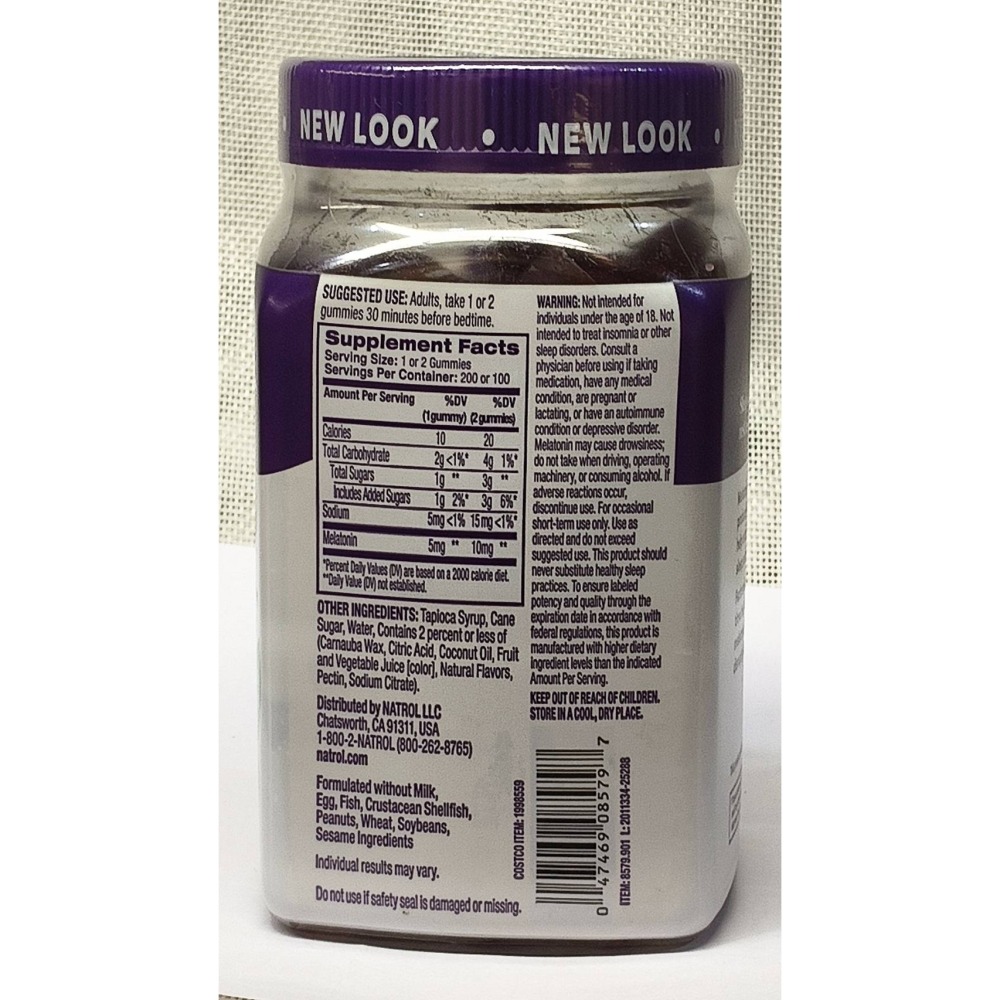 Natrol Melatonin 10 mg 200顆 gummies退黑激素軟糖(效期2027/08)-細節圖2