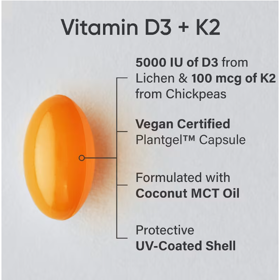 Sports Research D3 + K2, 160 Veggie Softgels  K2D3素食(2029/05-細節圖3
