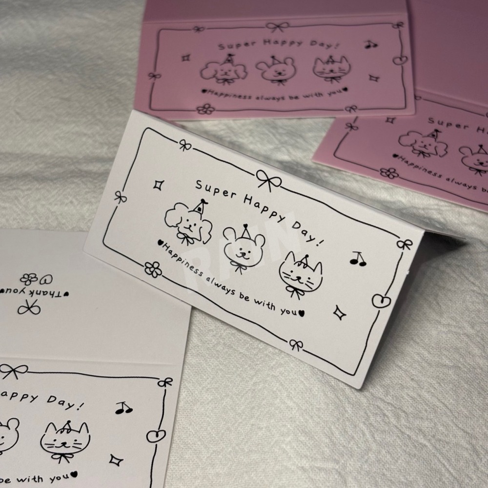 ♡rain迷你小舖♡現貨 快速出貨 ins蝴蝶結卡頭 8公分 8*8cm 卡頭 材料 出卡 小卡包材標籤簡約插畫風-細節圖2