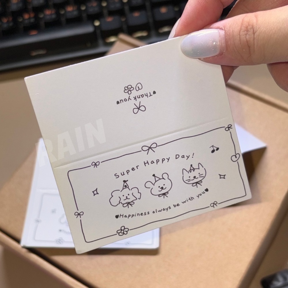 ♡rain迷你小舖♡現貨 快速出貨 ins蝴蝶結卡頭 8公分 8*8cm 卡頭 材料 出卡 小卡包材標籤簡約插畫風-規格圖3