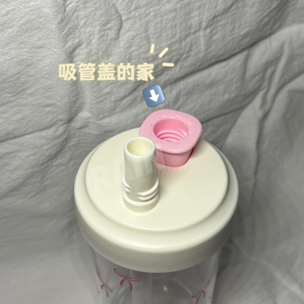 ♡rain迷你小舖♡現貨 快速出貨 蝴蝶結環保杯 隨身杯 飲料杯 少女 高顏值 學生 ins風 水杯 500ml大象杯-細節圖3