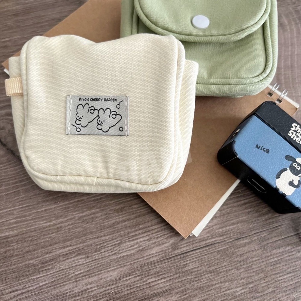 ♡rain迷你小舖♡現貨 快速出貨 口袋零錢包 可愛造型 棉布包 收納外出包 補妝包 大空間 化妝包 小包包 攜帶方便-細節圖3