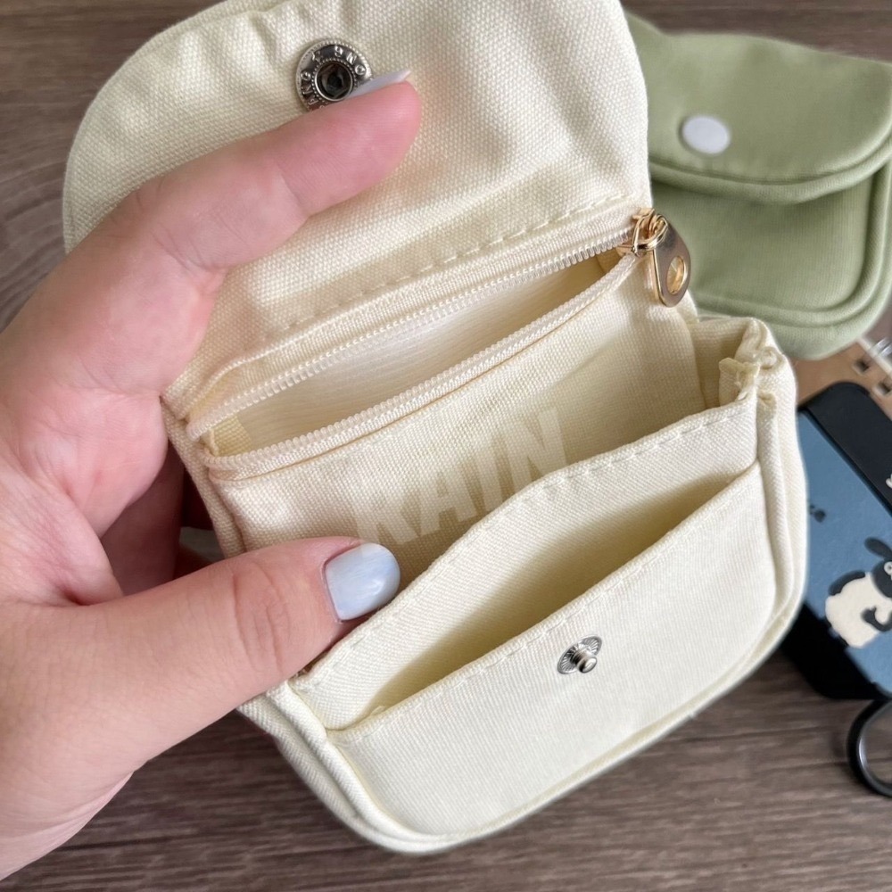 ♡rain迷你小舖♡現貨 快速出貨 口袋零錢包 可愛造型 棉布包 收納外出包 補妝包 大空間 化妝包 小包包 攜帶方便-細節圖4