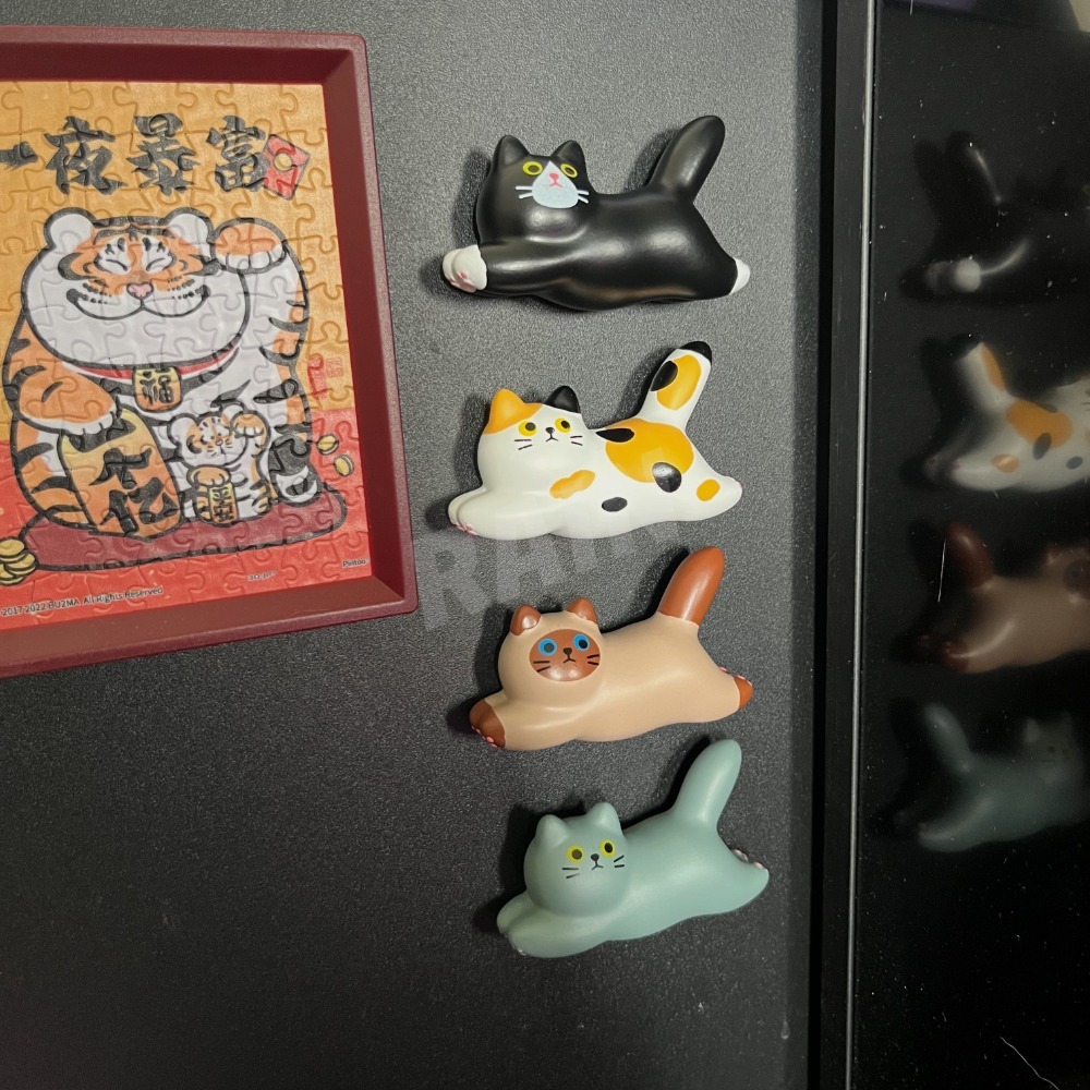 ♡rain迷你小舖♡現貨 快速出貨 貓咪冰箱貼 磁鐵 創意 貓控 白板黑板 可愛 主機裝飾 造型 立體 辦公室療癒小物-細節圖2