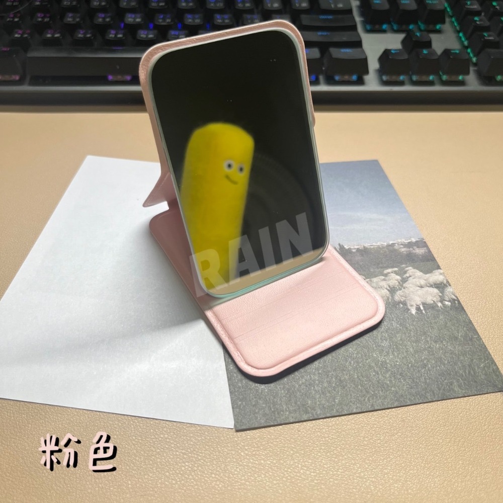 ♡rain迷你小舖♡現貨 快速出貨 摺疊隨身鏡 化妝鏡 鏡子 桌上鏡 立鏡 補妝鏡 鏡子 迷你鏡子 小鏡子-規格圖3