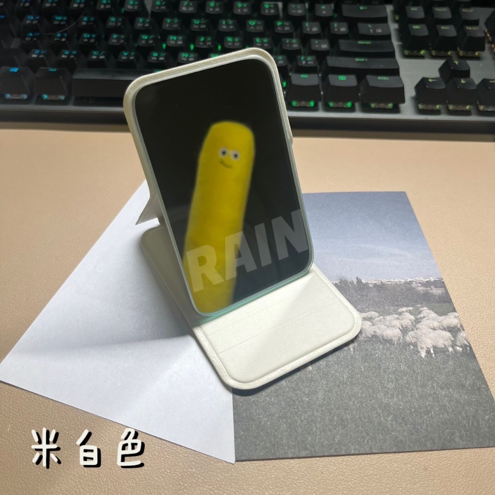 ♡rain迷你小舖♡現貨 快速出貨 摺疊隨身鏡 化妝鏡 鏡子 桌上鏡 立鏡 補妝鏡 鏡子 迷你鏡子 小鏡子-規格圖3