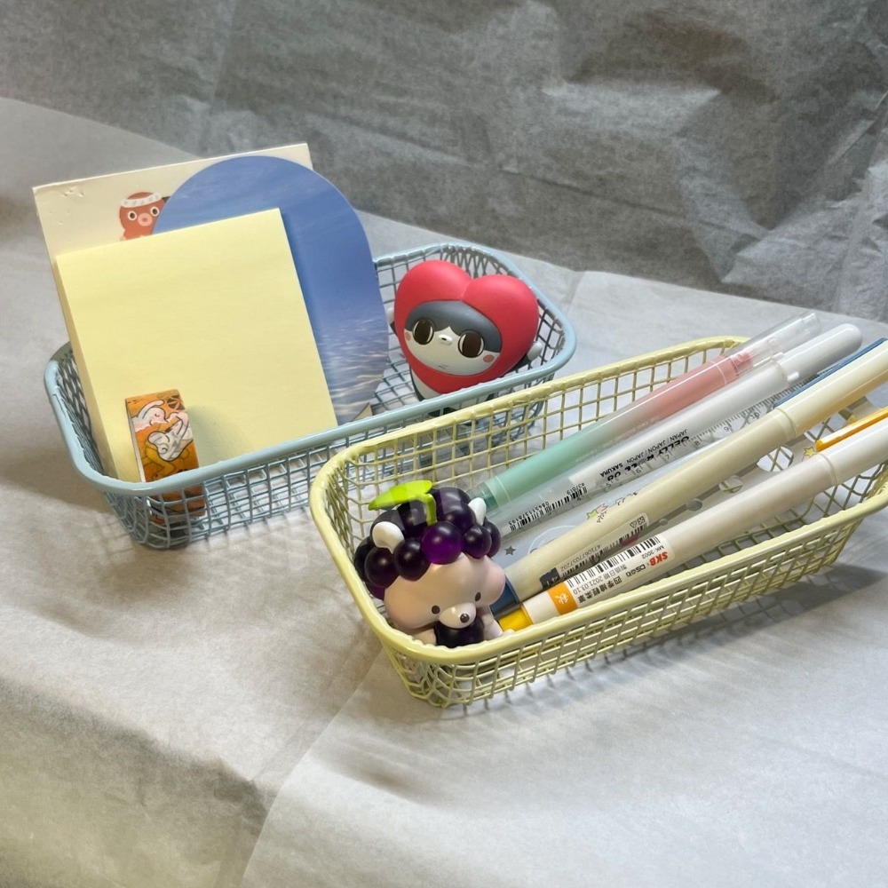 ♡rain迷你小舖♡現貨 快速出貨 格子收納籃 ins風 文具 桌面收納 雜物 小物件 便利貼 紙膠帶 辦公 學習-細節圖2