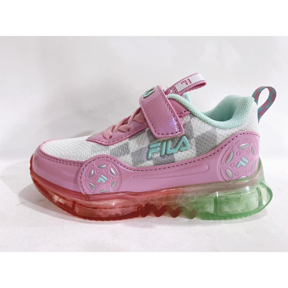 金英鞋坊2館  FILA 女童 抗菌防臭霓虹電燈機能運動鞋(康特杯) 7-J453W-153-粉 超低直購價750元-細節圖3