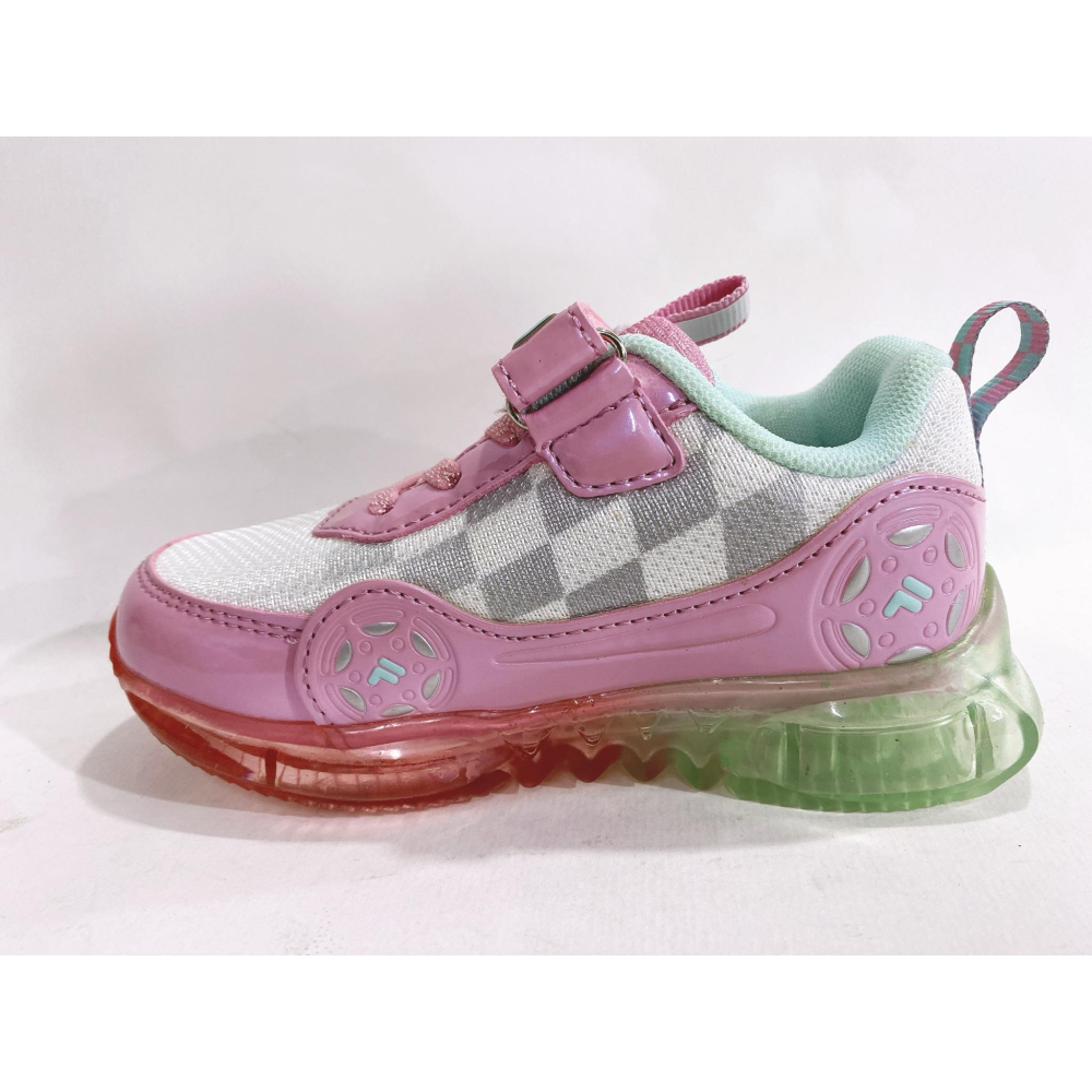 金英鞋坊2館  FILA 女童 抗菌防臭霓虹電燈機能運動鞋(康特杯) 7-J453W-153-粉 超低直購價750元-細節圖5