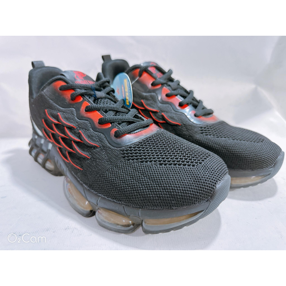 金英鞋坊2館 JIMMY POLO 男款潮流飛織全氣墊輕跑鞋 68107-紅 全新超低直購價390元-細節圖2