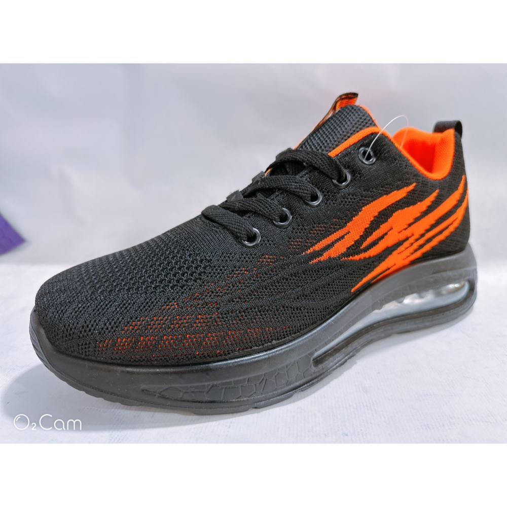 金英鞋坊2館 JIMMY POLO 男款潮流飛織大氣墊輕跑鞋 96120-桔 全新 超低直購價390元-細節圖3