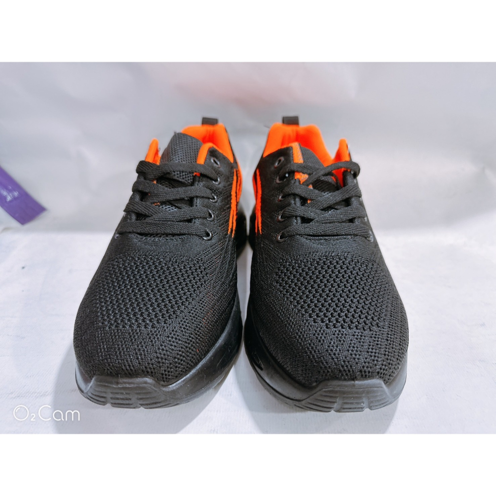 金英鞋坊2館 JIMMY POLO 男款潮流飛織大氣墊輕跑鞋 96120-桔 全新 超低直購價390元-細節圖4