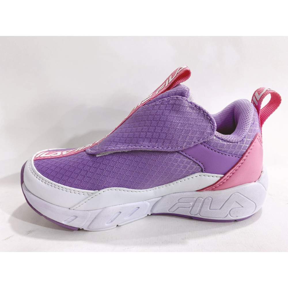 金英鞋坊2館  FILA 女童 輕量4大機能慢跑運動鞋(足弓支撐鞋墊) 2-J832W-959-紫粉 超低直購價850元-細節圖5