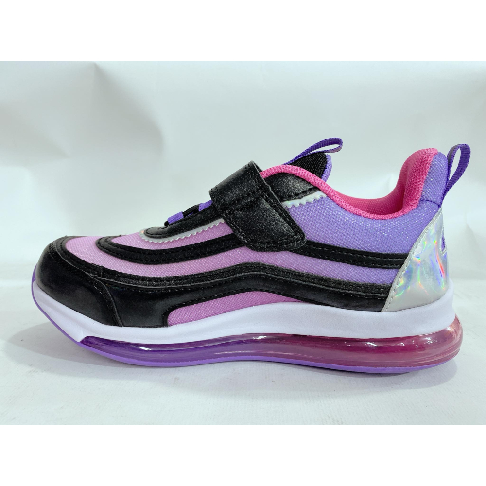 金英鞋坊2館  GOODYEAR 固特異 童款幻夢甜心全掌氣墊緩震運動鞋 28737-黑紫 超低直購價490元-細節圖5