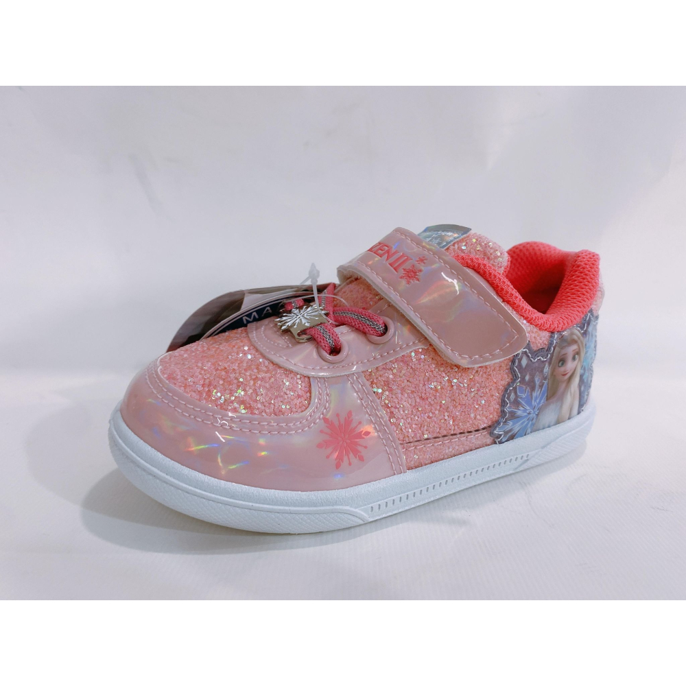 金英鞋坊2館 Frozen 冰雪奇緣 童款閃亮休閒運動鞋  14413-蜜桃粉 台灣製造  超低直購價290元-細節圖2
