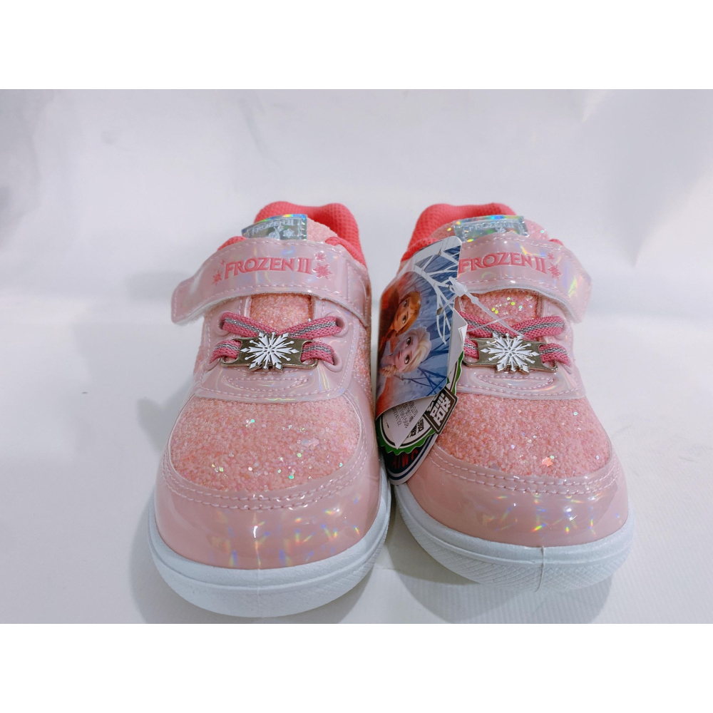 金英鞋坊2館 Frozen 冰雪奇緣 童款閃亮休閒運動鞋  14413-蜜桃粉 台灣製造  超低直購價290元-細節圖4