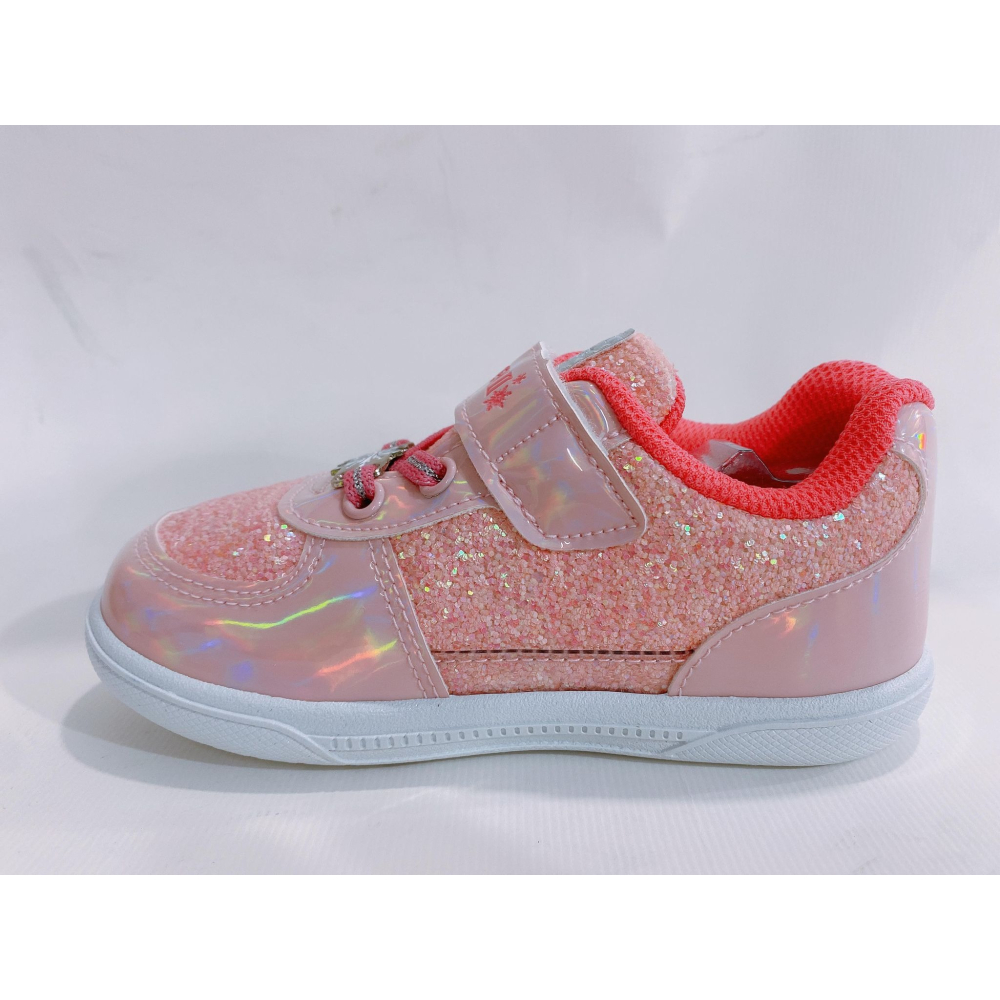 金英鞋坊2館 Frozen 冰雪奇緣 童款閃亮休閒運動鞋  14413-蜜桃粉 台灣製造  超低直購價290元-細節圖5