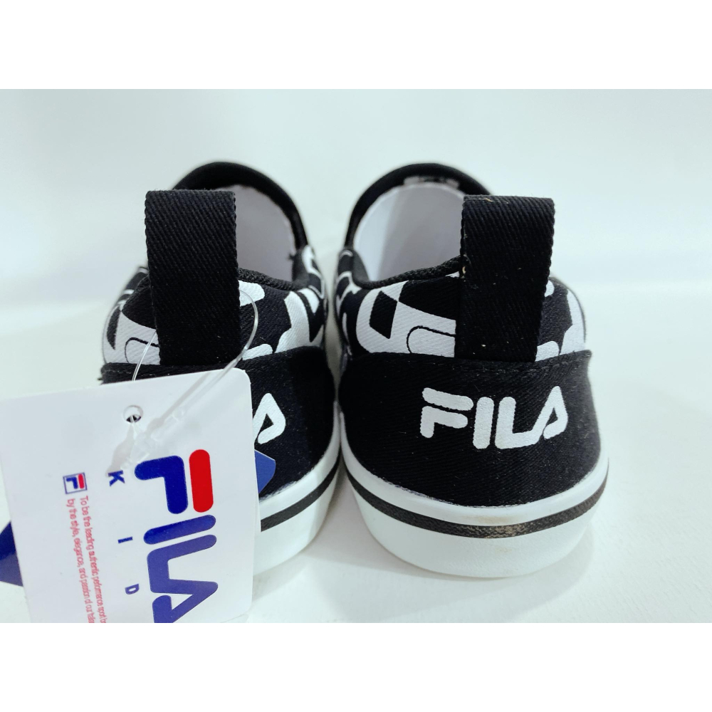 金英鞋坊2館 FILA 男童加硫帆布鞋/親子鞋(台灣製造) 2-C826W-001-黑 超低直購價490元-細節圖7