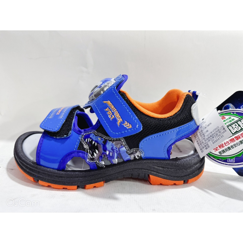 金英鞋坊2館 迷你特工隊 童鞋 電燈運動涼鞋  27148-藍 台灣製造 超低直購價290元-細節圖3