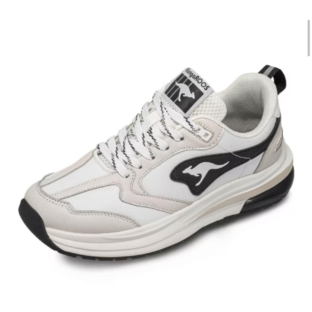 金英鞋坊2館 KangaROOS美國袋鼠鞋 女CAPSULE太空氣墊跑鞋 31761-米黑 超低特賣1380元-細節圖2