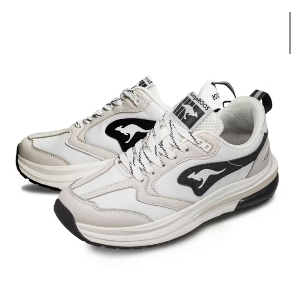 金英鞋坊2館 KangaROOS美國袋鼠鞋 女CAPSULE太空氣墊跑鞋 31761-米黑 超低特賣1380元-細節圖4