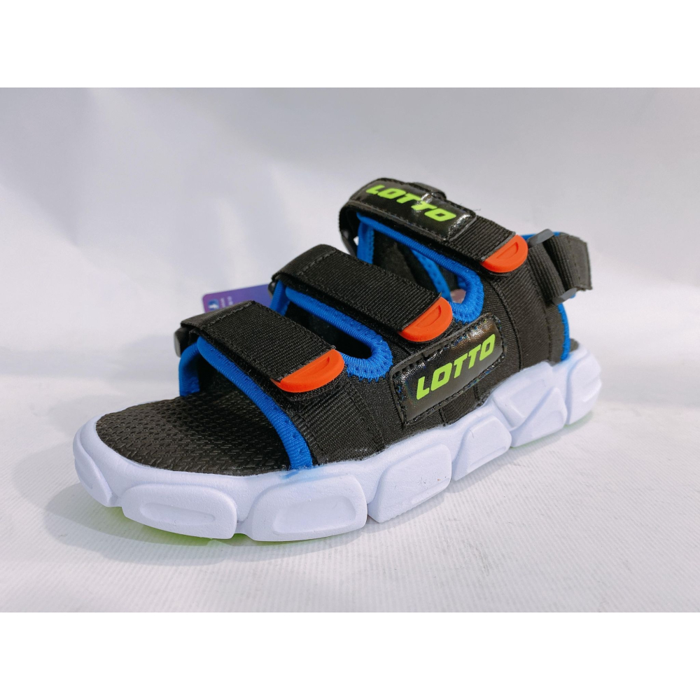 金英鞋坊2館 LOTTO樂得-義大利第一品牌 童款時尚織帶涼鞋 3310-黑 超低直購價290元-細節圖2