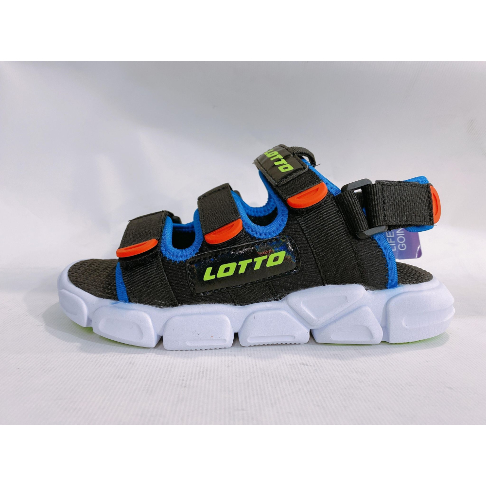 金英鞋坊2館 LOTTO樂得-義大利第一品牌 童款時尚織帶涼鞋 3310-黑 超低直購價290元-細節圖3