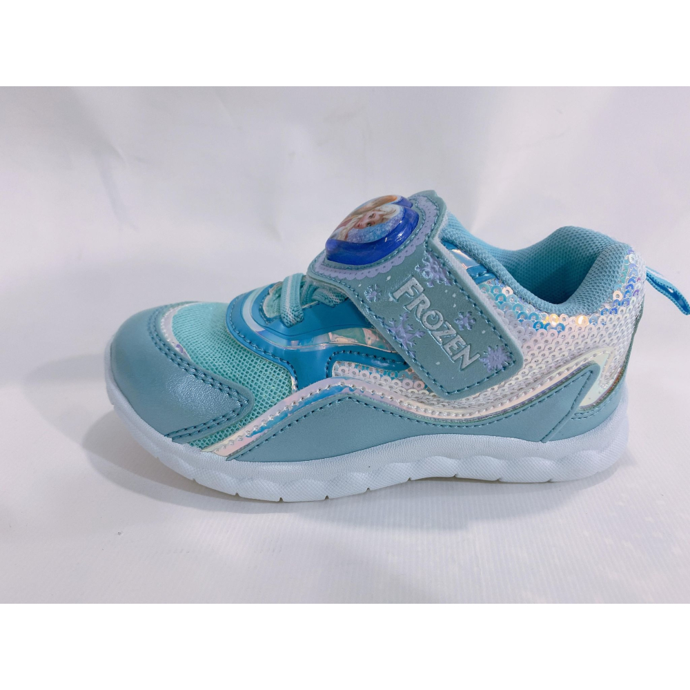金英鞋坊2館  FROZEN II冰雪奇緣 冰雪女王 童款電燈休閒運動鞋15026-水藍 台灣製造超低直購價390元-細節圖3