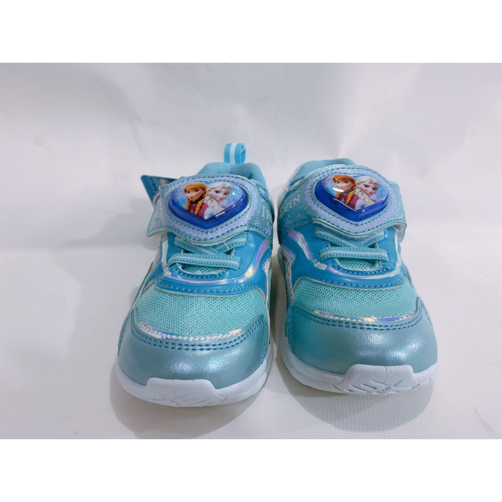 金英鞋坊2館  FROZEN II冰雪奇緣 冰雪女王 童款電燈休閒運動鞋15026-水藍 台灣製造超低直購價390元-細節圖4