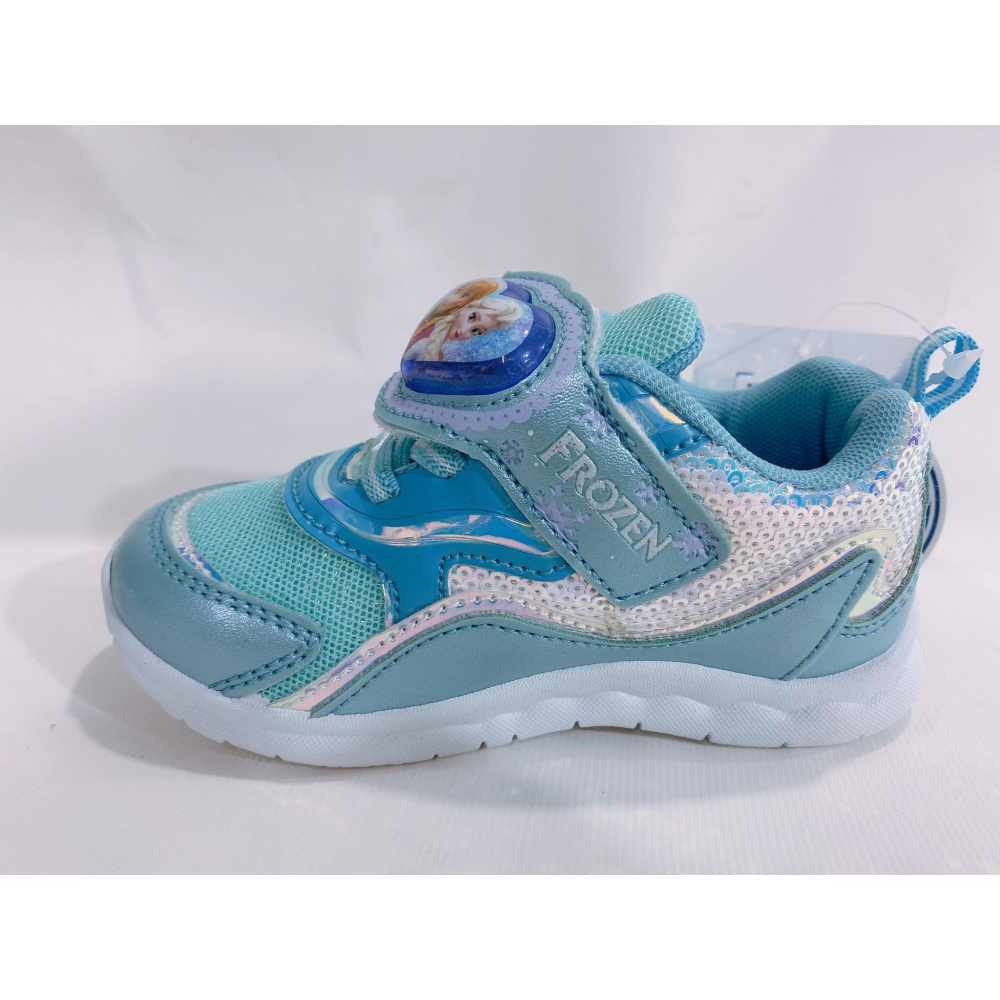 金英鞋坊2館  FROZEN II冰雪奇緣 冰雪女王 童款電燈休閒運動鞋15026-水藍 台灣製造超低直購價390元-細節圖5