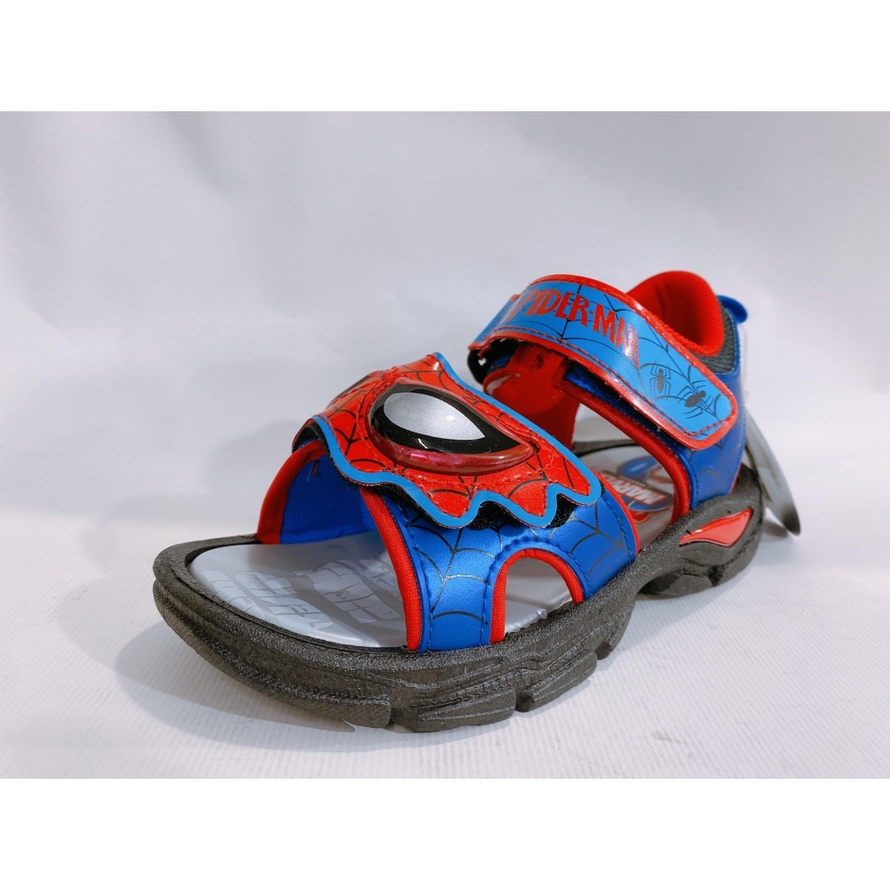 金英鞋坊2館 MARVEL 蜘蛛人 童鞋男童電燈運動涼鞋(MIT台灣製造) 11112-藍/紅 超低直購價290元-細節圖3