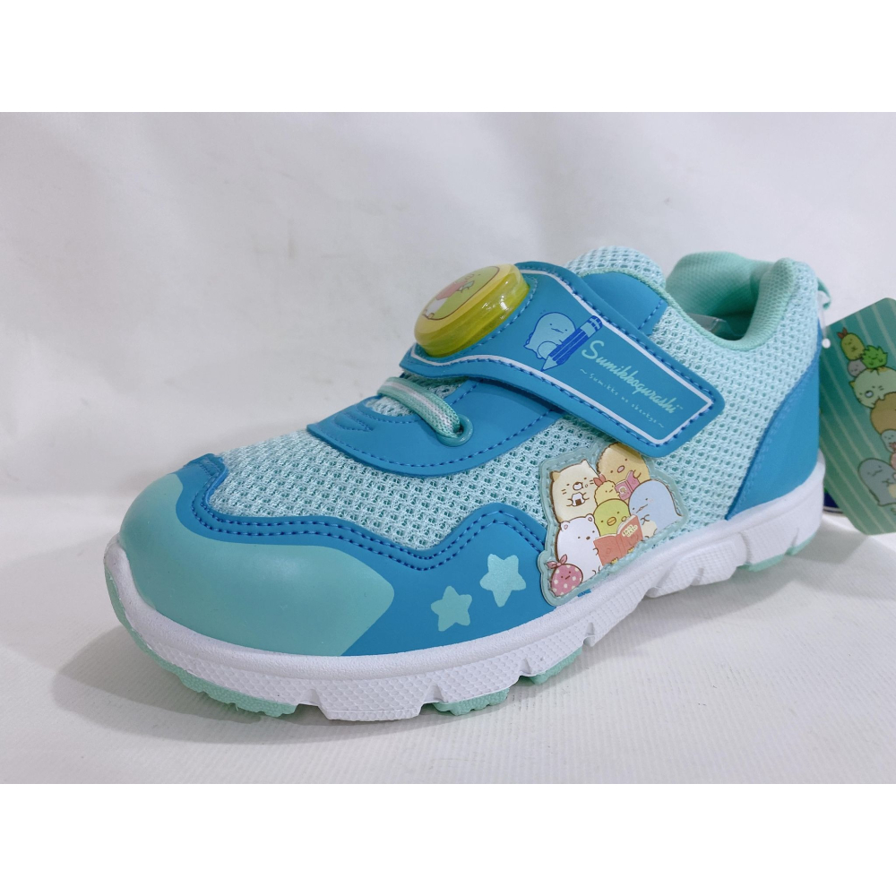 金英鞋坊2館 角落生物 童款電燈運動鞋(台灣製造) 19116-湖水藍 超低直購價290元-細節圖2