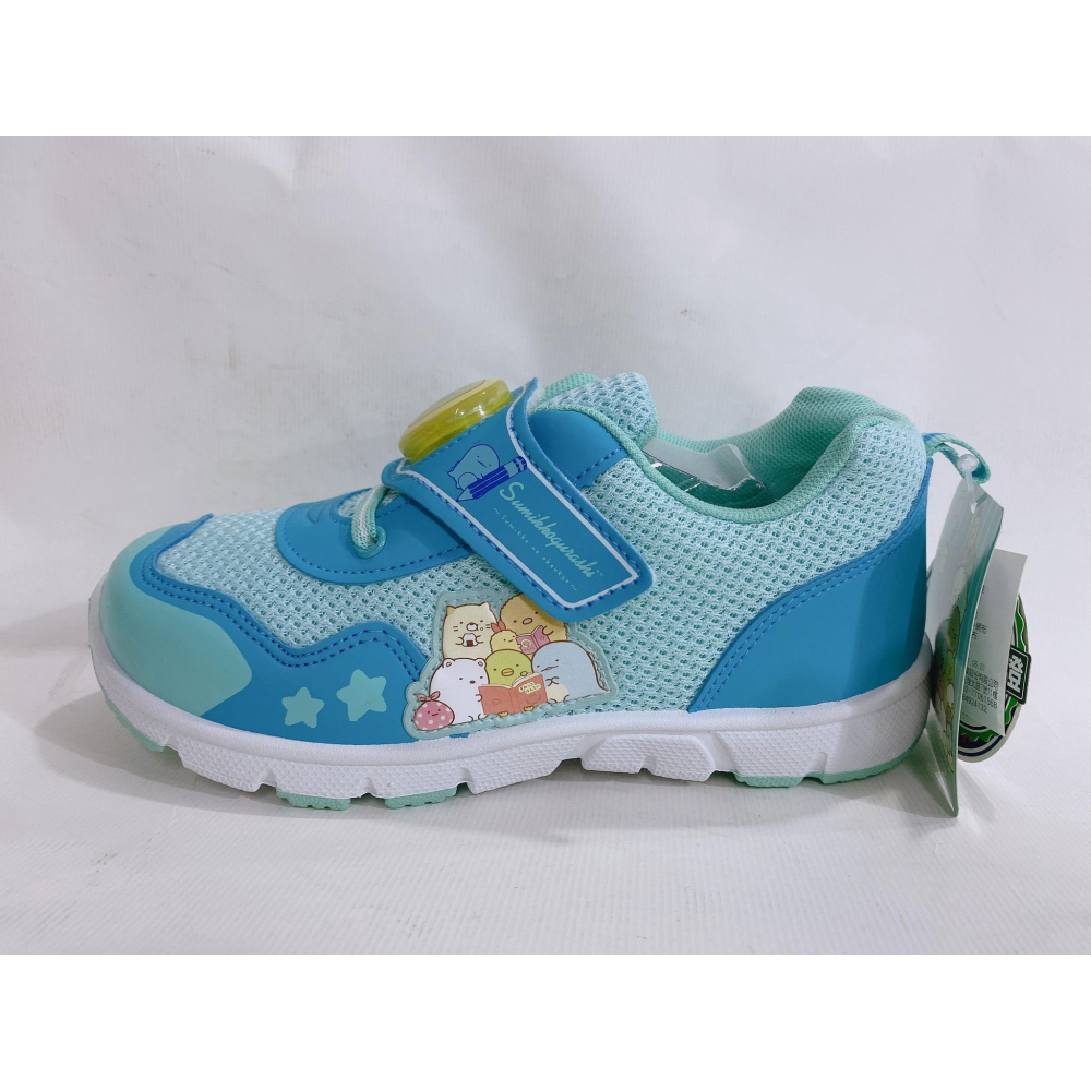 金英鞋坊2館 角落生物 童款電燈運動鞋(台灣製造) 19116-湖水藍 超低直購價290元-細節圖3